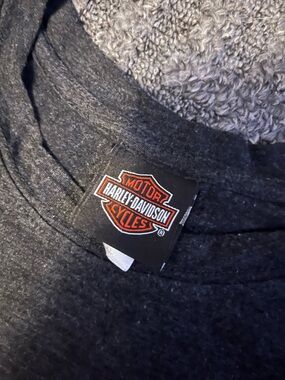 Harley-Davidson Charcoal Short Sleeve Tee with Yellow & Red Logo